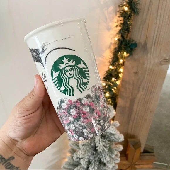Starbucks 2013 Charlotte Ronson 12 oz Double Wall Ceramic Traveler Tumbler